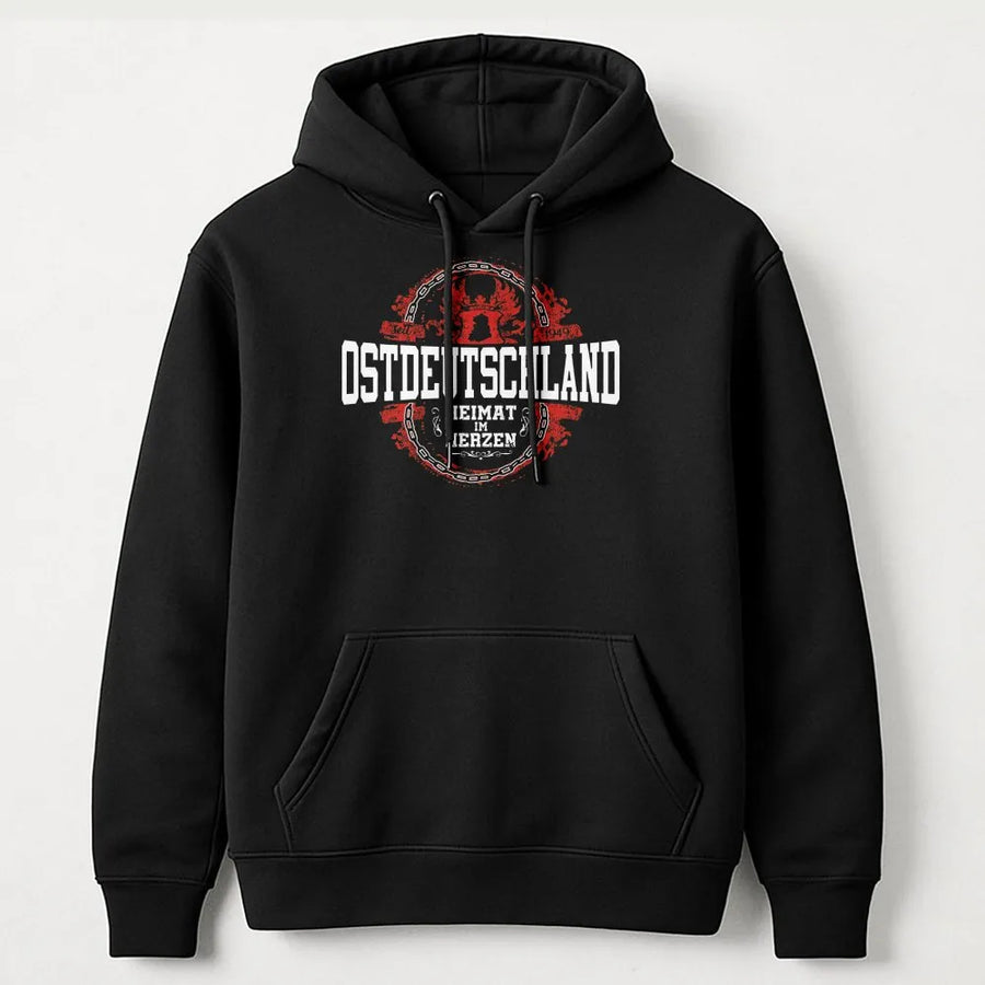 Ostdeutschland Heimat im Herzen Hoodie | Vintage DDR Ostalgie Design | Premium Baumwolle Shirt | Geschenk für Ostdeutsche & Geschichtsfans