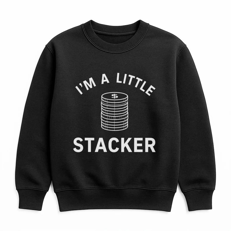 I'm A Little Stacker Sweatshirt | Silver Coin Collector Graphic | Premium Cotton Blend | Gift For Investor Or Numismatist