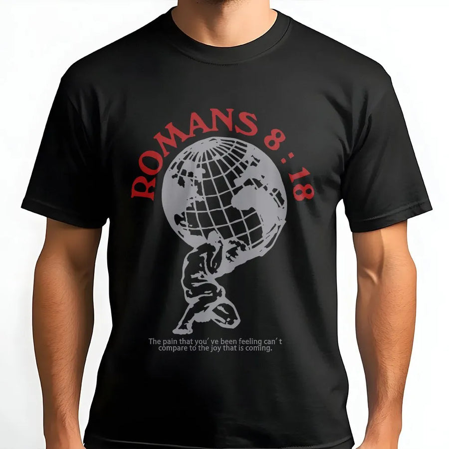 Romans 8 18 T-Shirt | Christian Bible Verse Graphic Tee | Soft Cotton Religious Apparel | Unisex Faith Based Gift for Men & Women