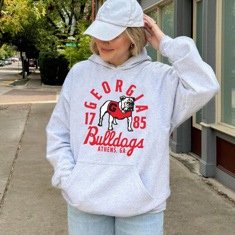 Georgia 1785 Bulldogs Athens, Ga With Bulldog Mascot Hoodie