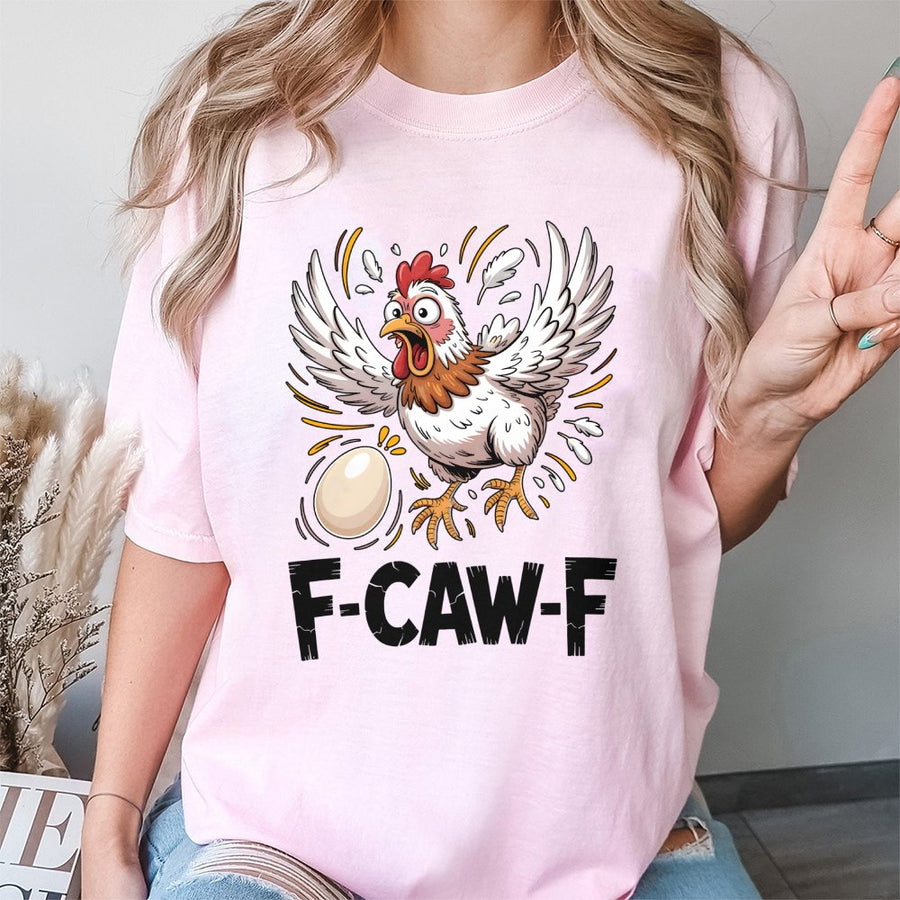 Funny Chicken T-Shirt | F-CAW-F Pun Graphic Hen Design | Premium Cotton Apparel | Gift for Chicken Farmers and Poultry Lovers