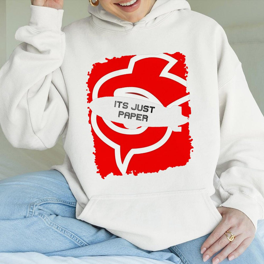 It's Just Paper Graphic Hoodie | Blimp Design Streetwear | Cotton-Polyester Premium Blend | Unisex Casual Gift For Car Enthusiasts