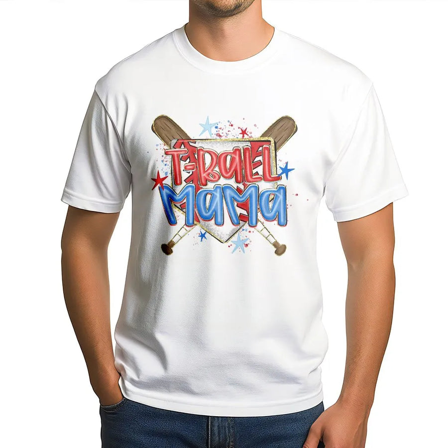 T-Ball Mama T-Shirt | Retro Game Day Baseball Graphic | Premium Soft Cotton Blend | Gift for Sports Mom