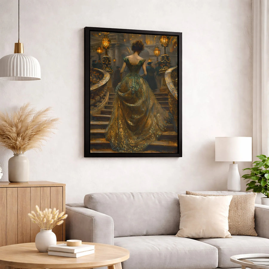 Vintage Victorian Woman Painting | Elegant Ballgown Art Print | Gallery Quality 1.25-Inch Thick Canvas | Sophisticated Home Decor Gift