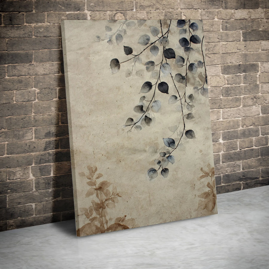 Watercolor Eucalyptus Vertical Canvas | Minimalist Botanical Illustration | Premium Thick Gallery Wrap | Modern Farmhouse Living Room Wall Decor Gift