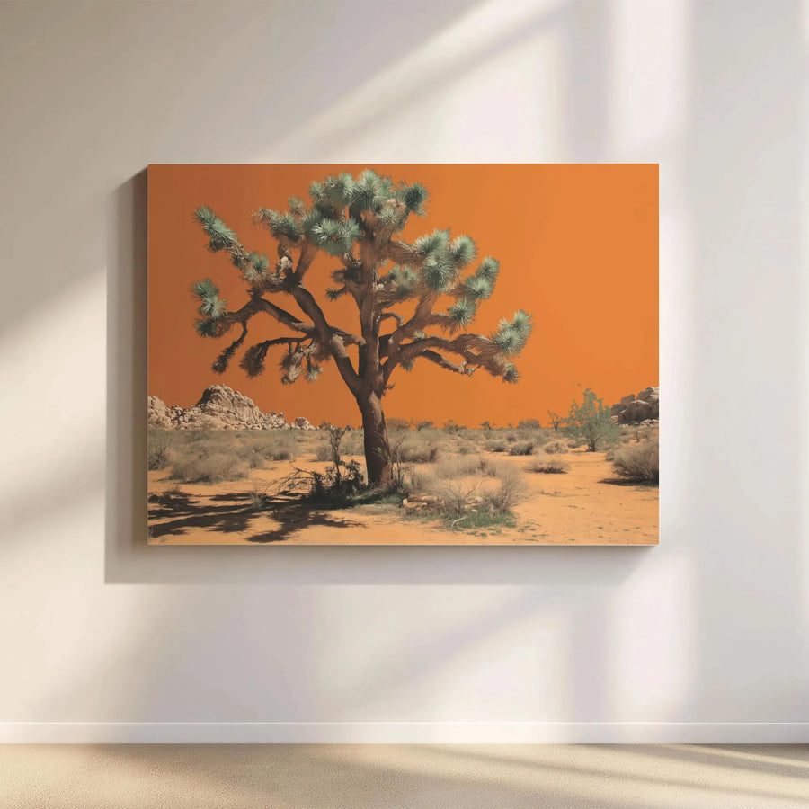 Joshua Tree Wall Art | Surreal Desert Sunset Landscape Print | Premium 1.25" Gallery Wrap Canvas | Modern Southwestern Home Decor Gift
