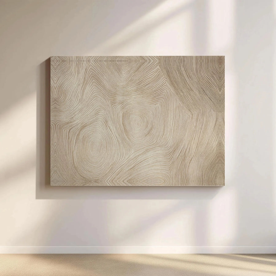 Abstract Wood Grain Canvas Wall Art | Minimalist Textured Timber Line Print | Premium Gallery Wrapped Decor | Modern Neutral Home Interior Gift