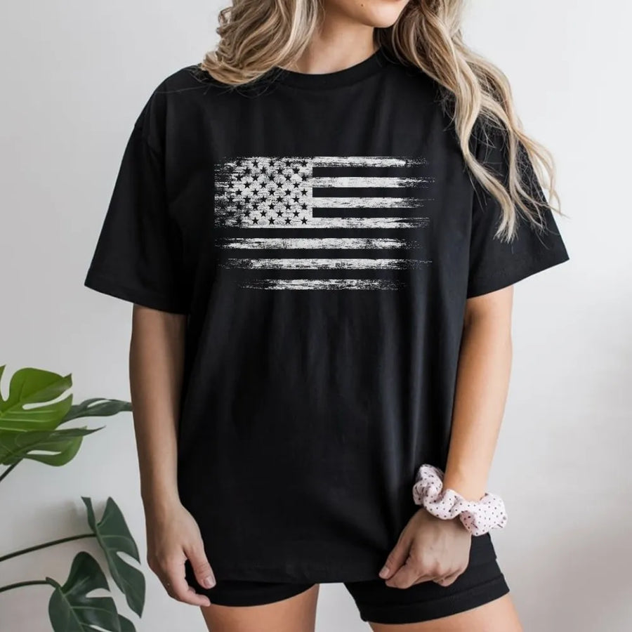 American Flag T-Shirt | Distressed Patriotic Graphic Tee | Premium 100% Cotton | Unisex Casual USA Pride Gift