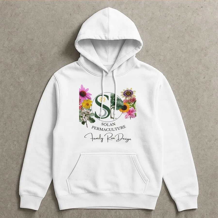 Botanical Garden Hoodie | Permaculture Wildflower Design | Soft Cotton Unisex Tee | Gift for Homesteader & Nature Lover