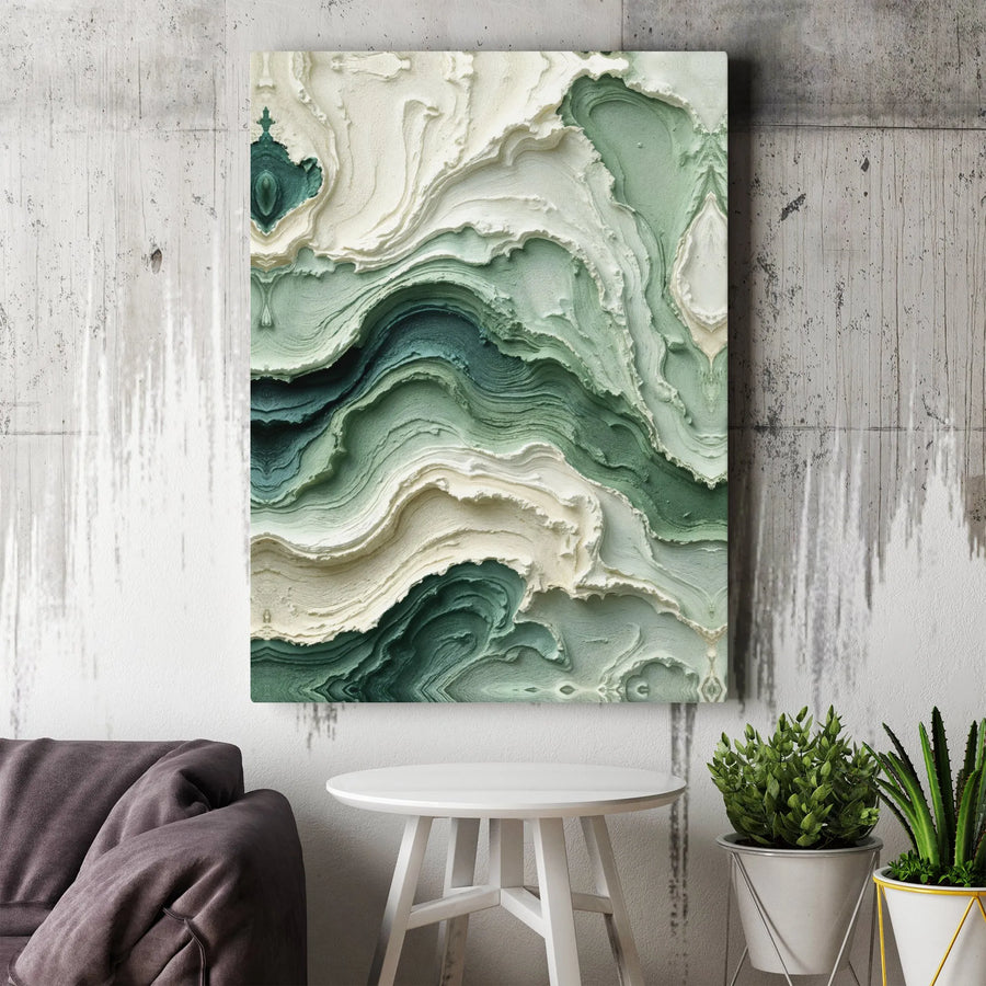 Abstract Agate Canvas Wall Art | Modern Geode Visual Texture | Premium Gallery Wrapped Canvas | Japandi Home Decor Gift