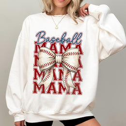 Baseball Mama Sweatshirt | Coquette Bow Graphic Tee | Premium Cotton Blend Crewneck | Cute Game Day Outfit Gift for Baseball Mom