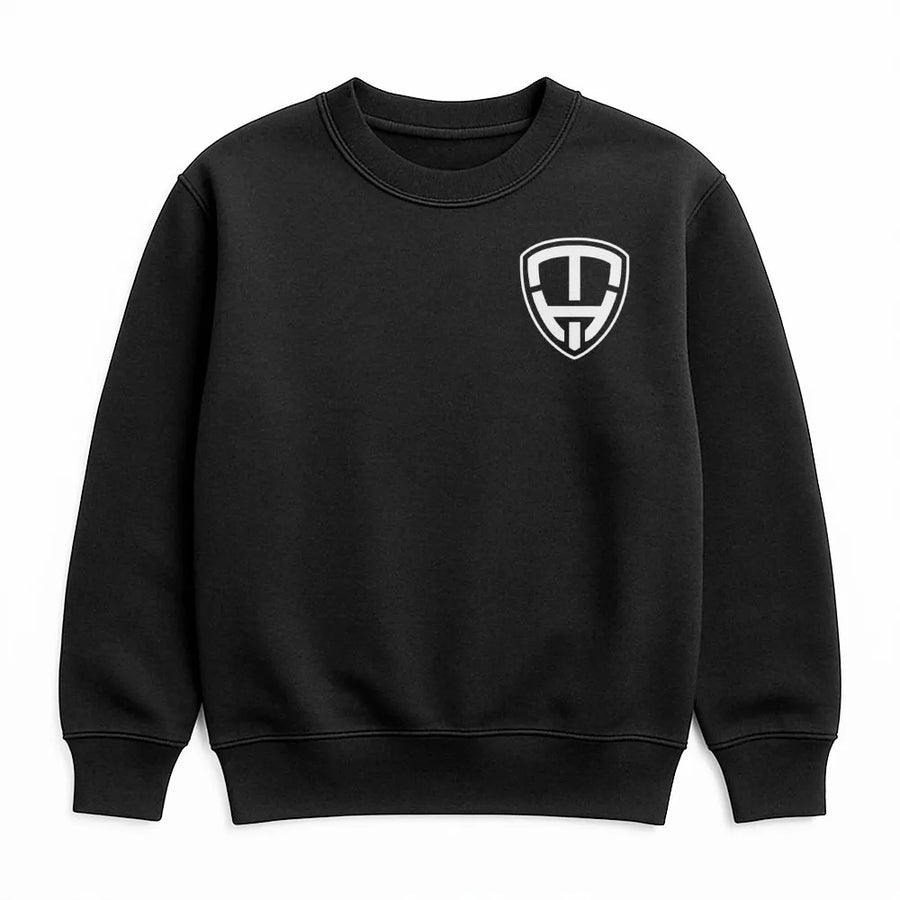 Modern Shield Logo Sweatshirt | Minimalist Left Chest Graphic Tee | Premium 100% Cotton Shirt | Unisex Casual Streetwear Gift