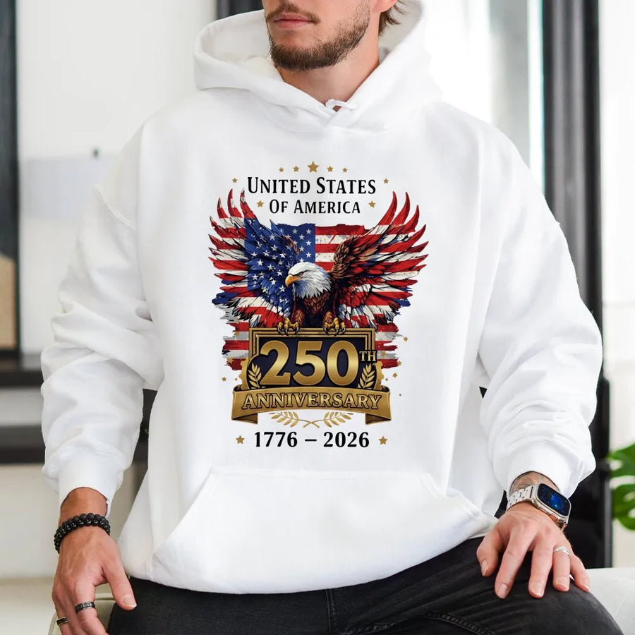 USA 250th Anniversary Hoodie | Patriotic Eagle American Flag Design | Premium Graphic Sweatshirt | Collector's 1776-2026 Commemorative Gift