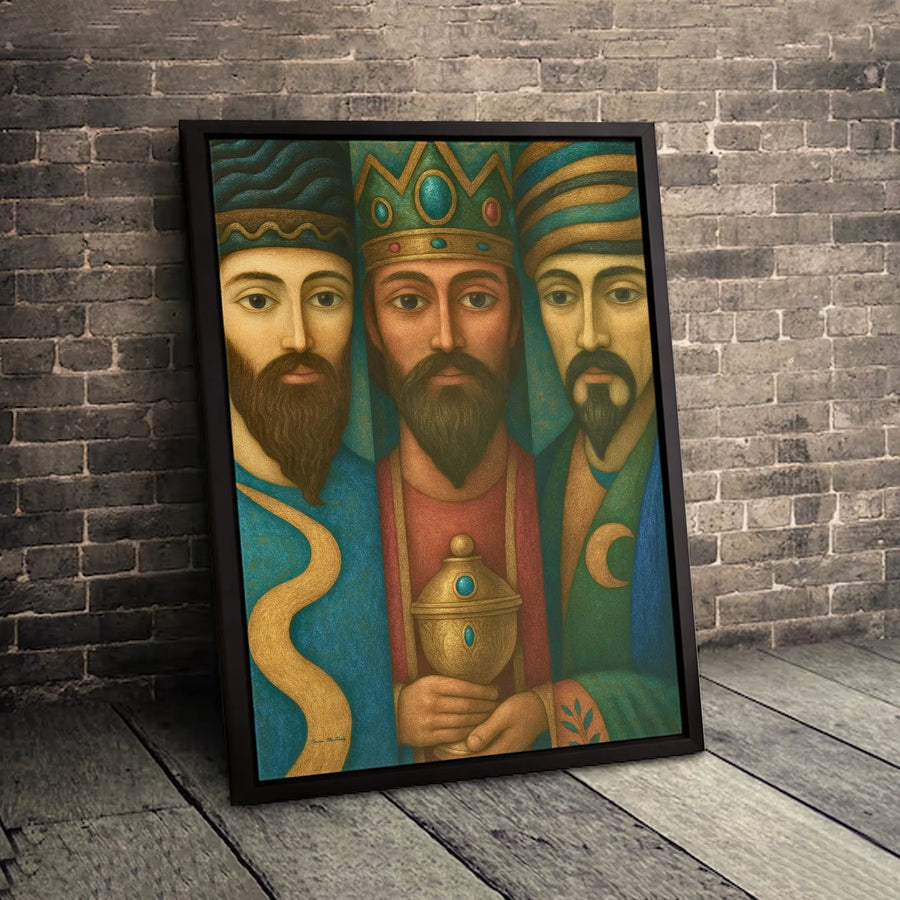 Three Wise Men Canvas Print | Religious Biblical Magi Wall Art | Premium 1.25-Inch Gallery Wrap | Christian Home Decor Gift for Christmas