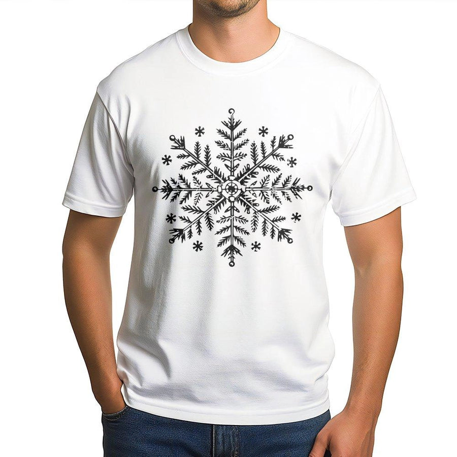 Snowflake Christmas T-Shirt | Minimalist Winter Holiday Graphic Tee | 100% Cotton Premium Quality | Festive Gift for Family and Friends