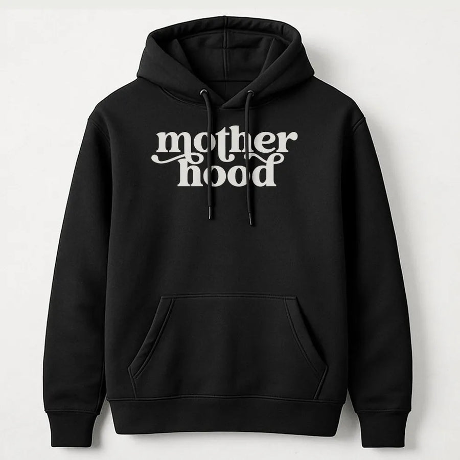 Retro Motherhood Hoodie | Groovy Typography Mama Sweatshirt | Soft Cotton Blend | Trendy Mothers Day Gift for New Mom