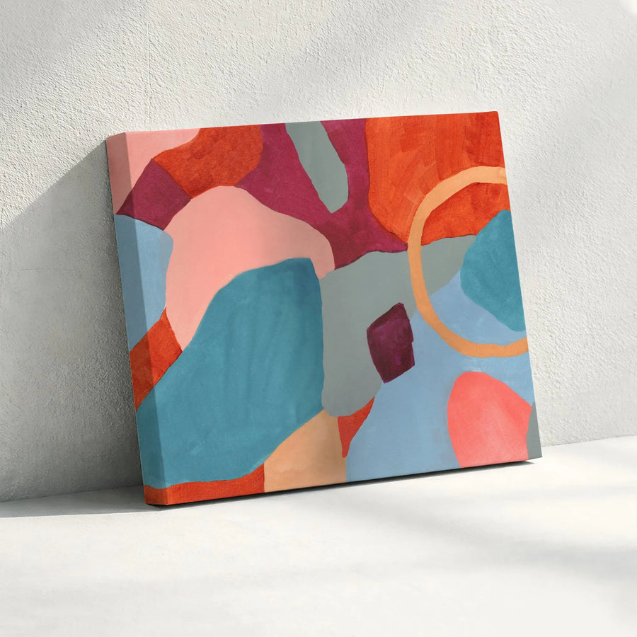 Abstract Canvas Wall Art | Modern Color Block Painting Print | Premium Gallery Wrapped Canvas | Living Room & Office Decor Gift