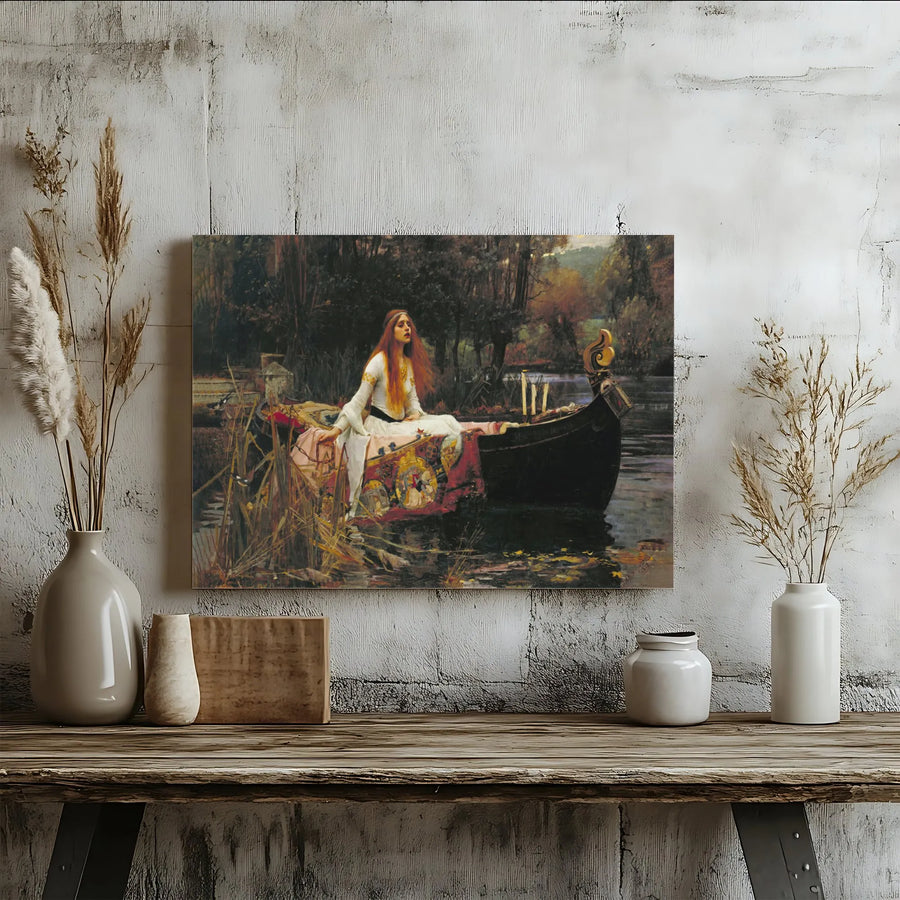 The Lady of Shalott Canvas Art | John William Waterhouse Reproduction | Premium 1.25 Inch Gallery Wrap | Classic Romanticism Home Decor Gift