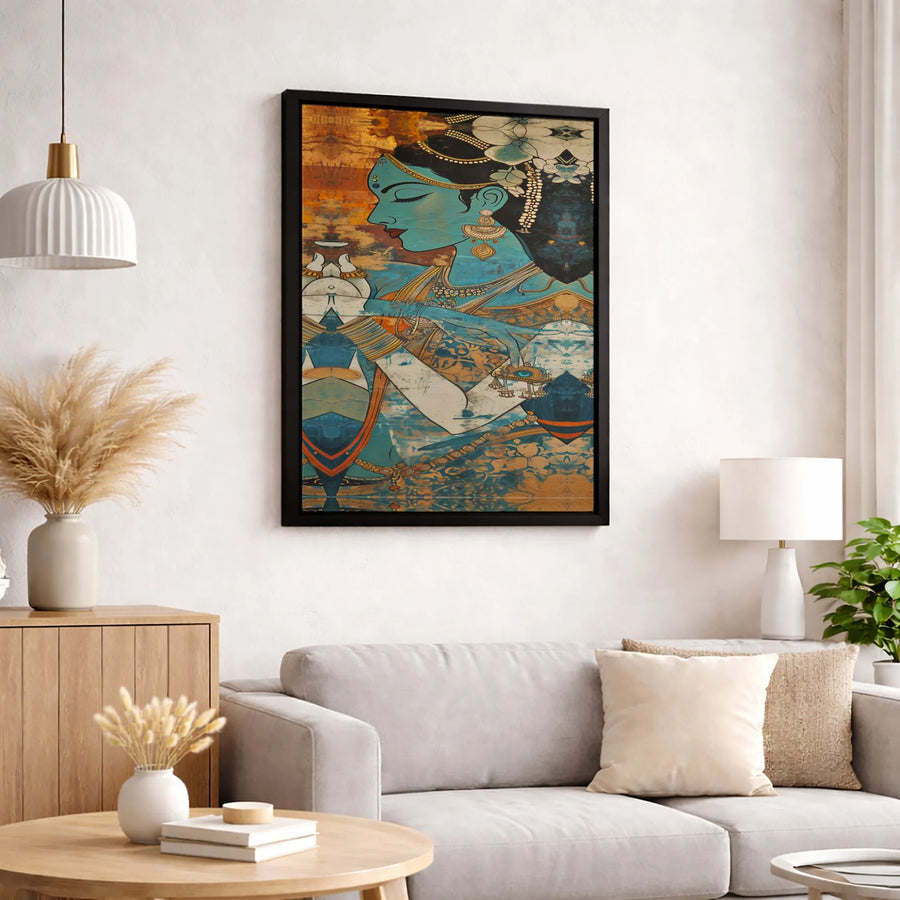 Indian Goddess Canvas Print | Traditional Portrait Wall Art | High-Quality Fade-Resistant Gallery Wrap | Cultural Home Decor Gift