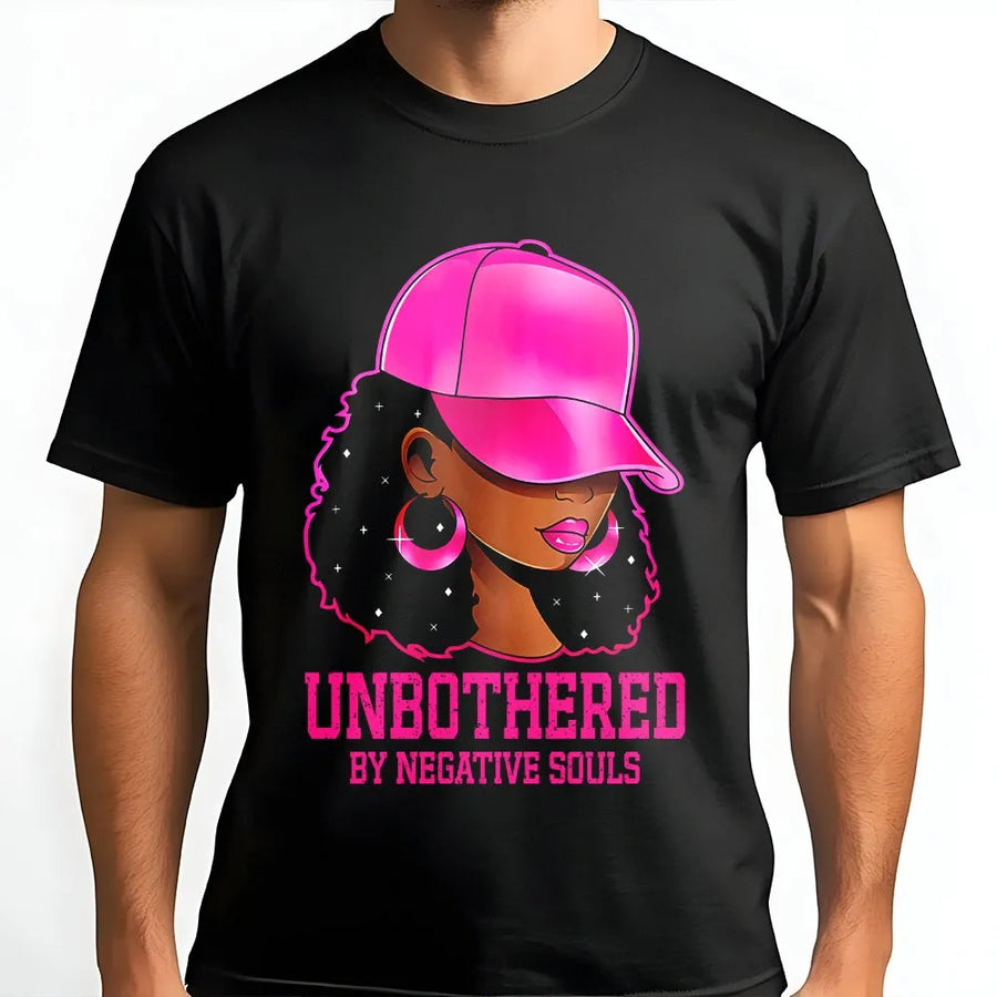 Afro Queen Unbothered T-Shirt | 'By Negative Souls' Graphic | Premium 100% Cotton Tee | Gift for Sassy Black Women