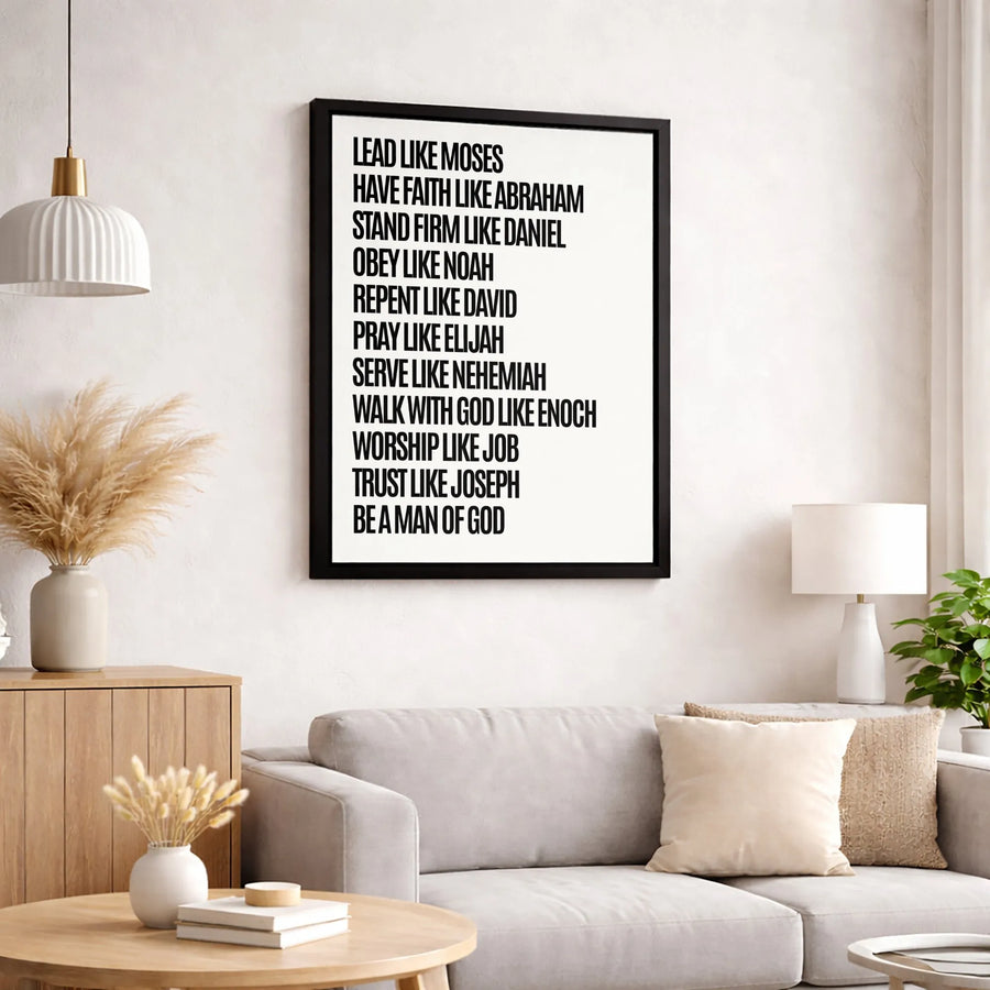 Man Of God Wall Art | Christian Inspirational Scripture Quotes Canvas | Premium Gallery-Wrapped Print | Faith-Based Gift For Men