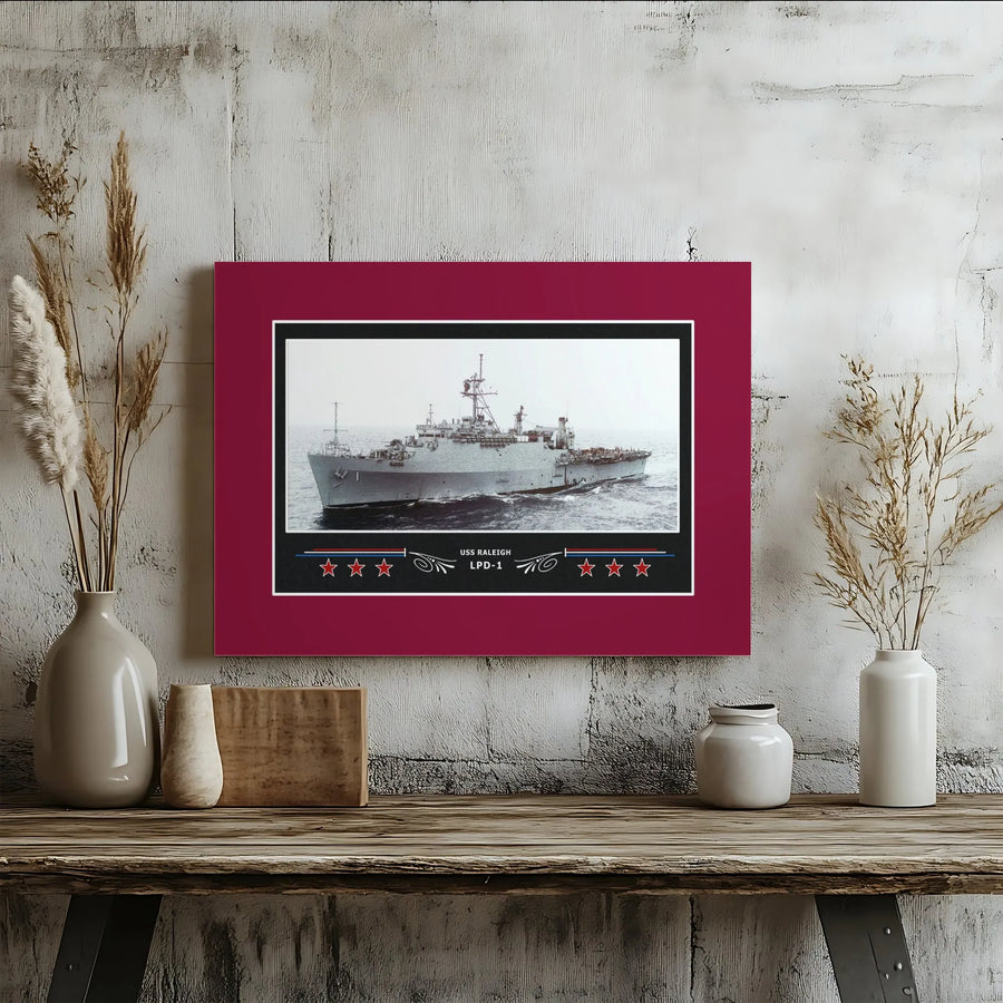 USS Raleigh LPD-1 Ship Canvas Print | US Navy Amphibious Transport Dock | Gallery Wrap Wall Art | Military History Collector's Gift