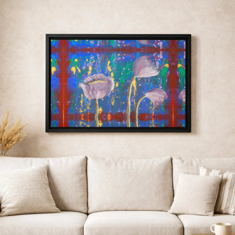 Abstract Purple Tulip Canvas Art | Modern Colorful Floral Wall Decor | Premium Fade-Resistant Gallery Wrap | Artistic Home & Office Gift
