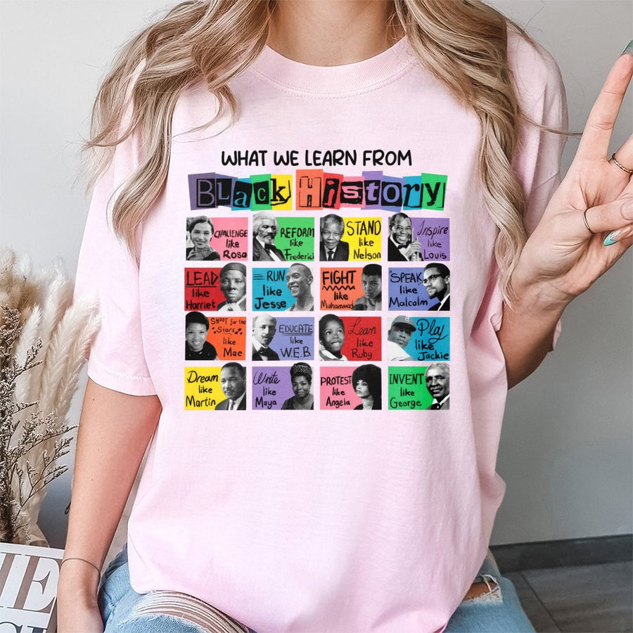 Black History Month T-Shirt | Inspirational African American Icons Graphic Tee | Premium 100% Cotton | Civil Rights Leader Gift For Educators