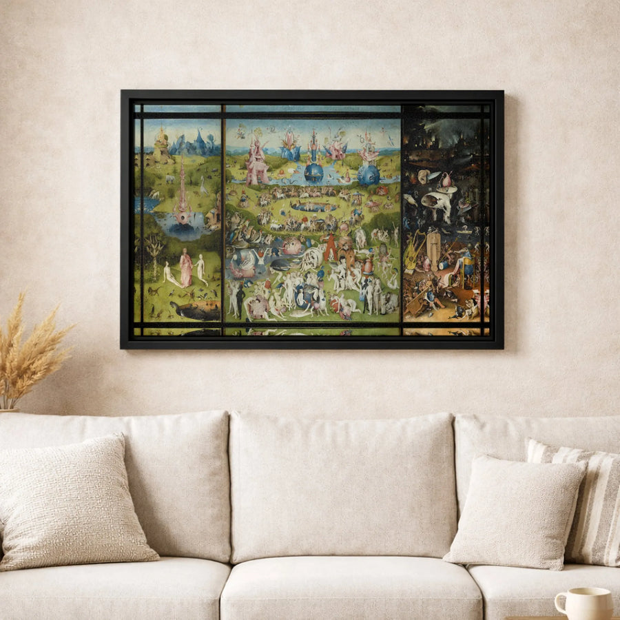 The Garden Of Earthly Delights Canvas Art | Hieronymus Bosch Triptych Wall Decor | Premium Fade-Resistant Gallery Print | Fine Art Gift For Home Office