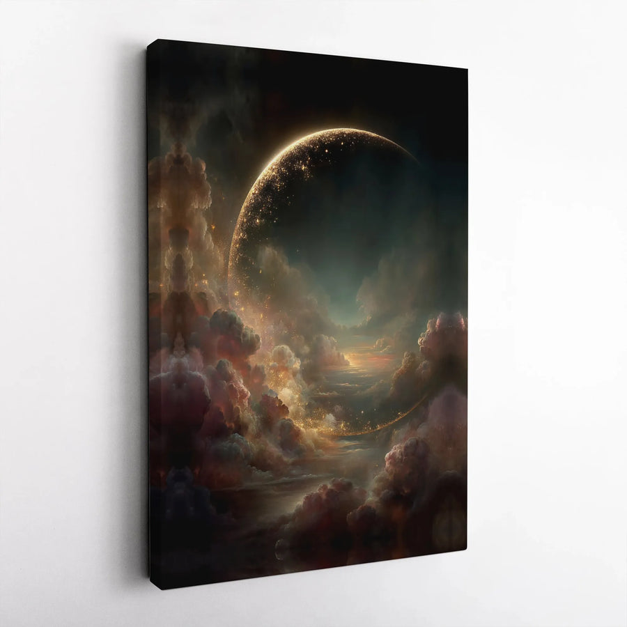 Cosmic Planet Canvas Art | Surreal Galaxy Planetscape with Nebula Clouds | Premium Fade-Resistant Print | Sci-Fi Wall Decor Collector's Gift