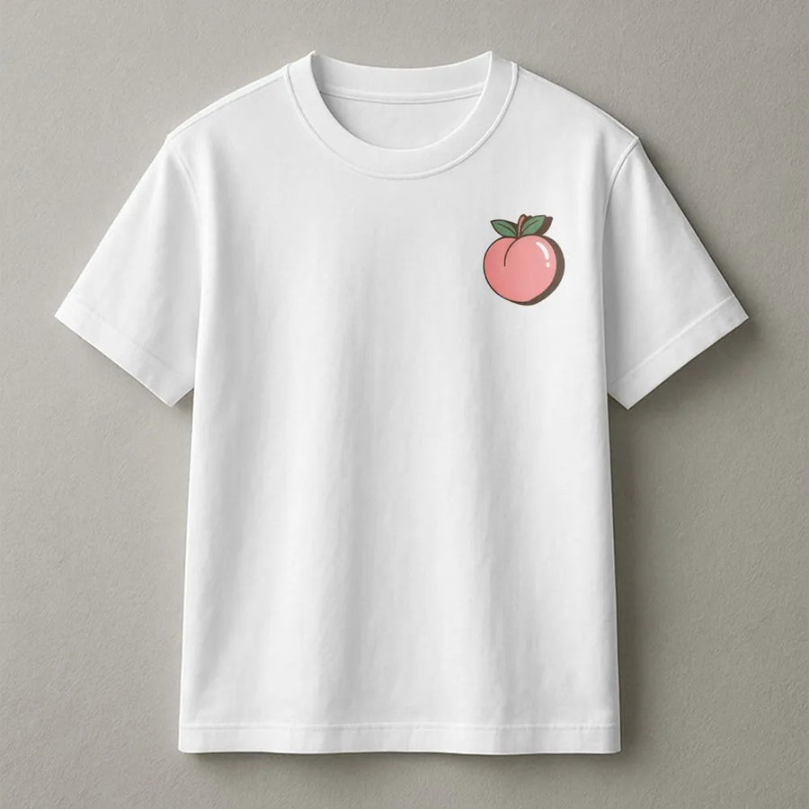 Kawaii Peach T-Shirt | Minimalist Fruit Graphic Sweatshirt | Premium Soft Cotton Blend | Cute Aesthetic Clothing Gift for Her