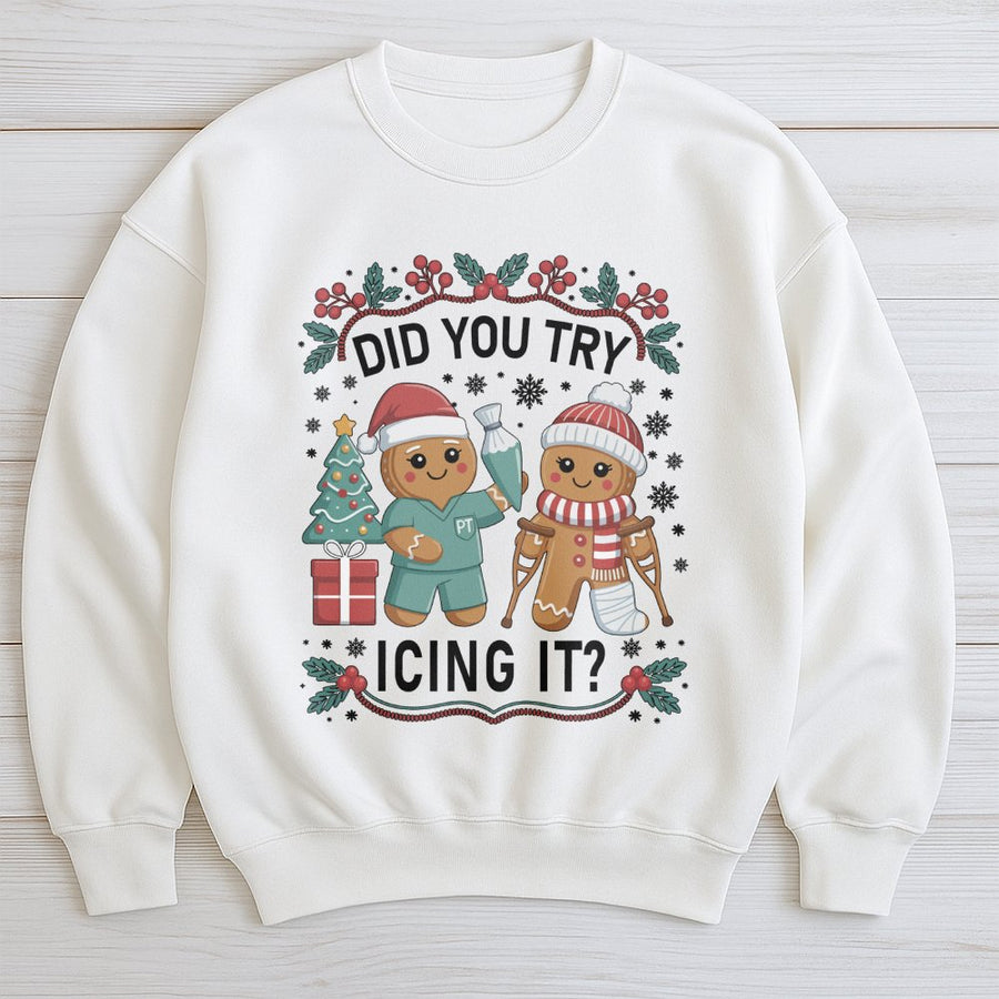 Physical Therapy Christmas Sweatshirt | Funny Gingerbread PT Gift | Soft Unisex Holiday Crewneck | Clinician Physical Therapist Apparel