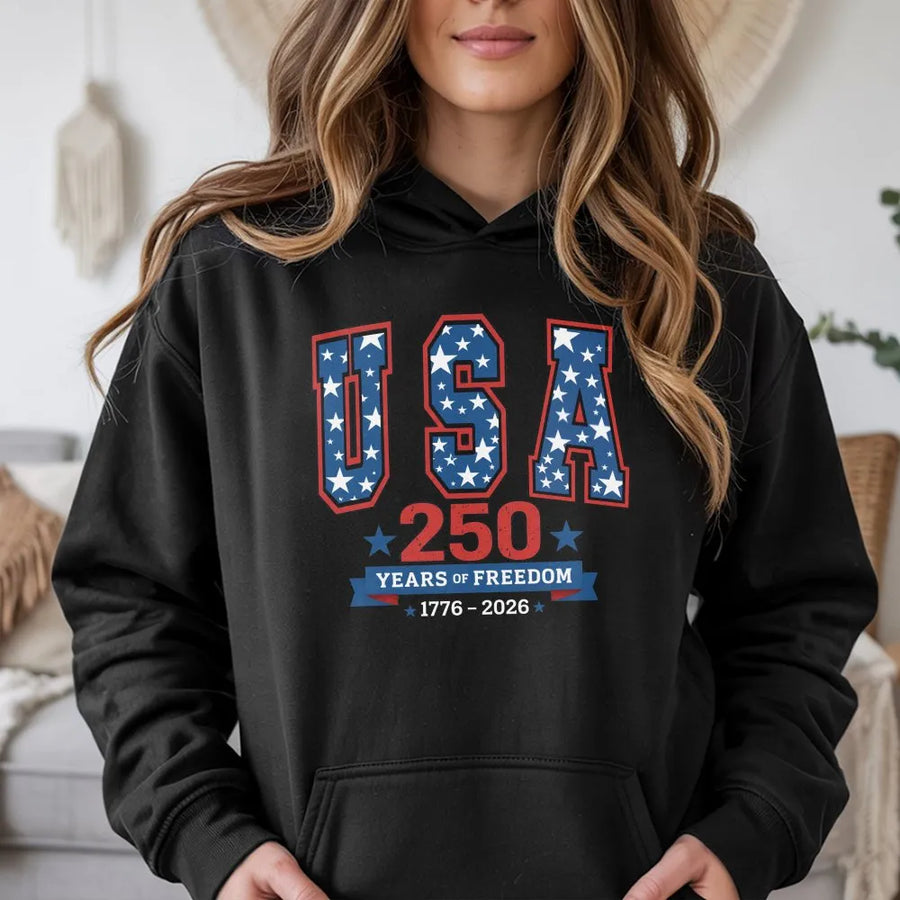USA 250th Anniversary Hoodie | Vintage 1776-2026 Years of Freedom Graphic | Premium Cotton Blend | Commemorative Patriotic Gift for Men and Women