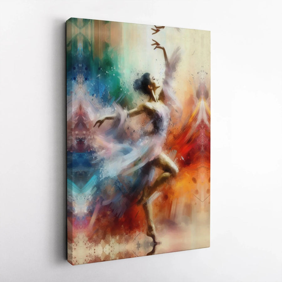 Abstract Ballerina Canvas Print | Colorful Modern Dancer Wall Art | 1.25" Gallery Wrap | Premium Gift for Dance Lovers & Home Decor