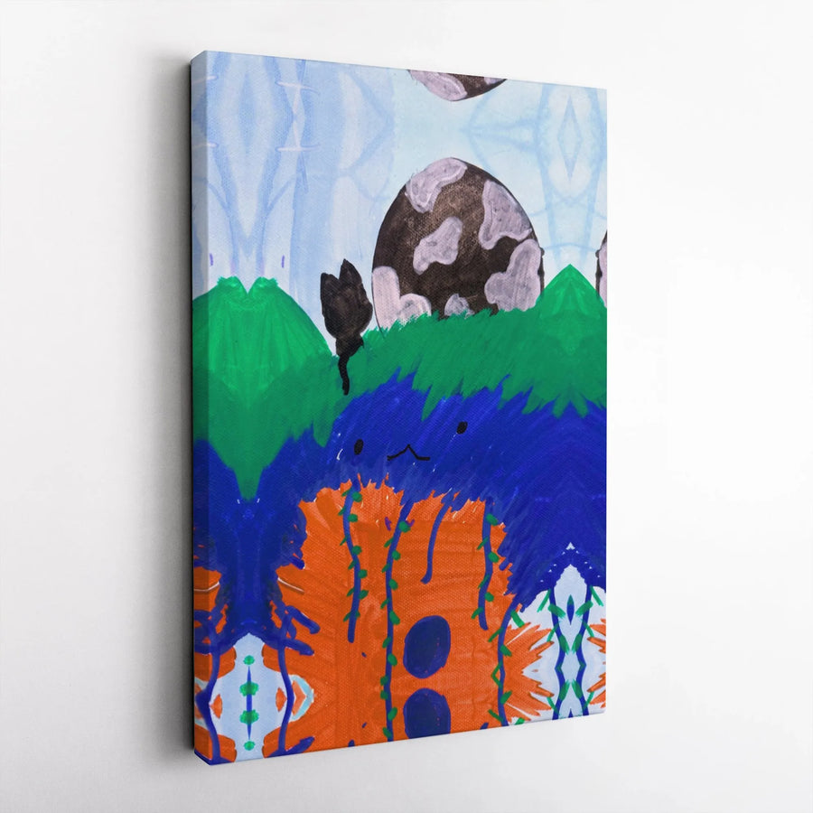 Whimsical Monster Canvas Wall Art | Colorful Abstract Child Drawing | Premium 1.25-Inch Gallery Wrap | Ready To Hang Kids Room Decor