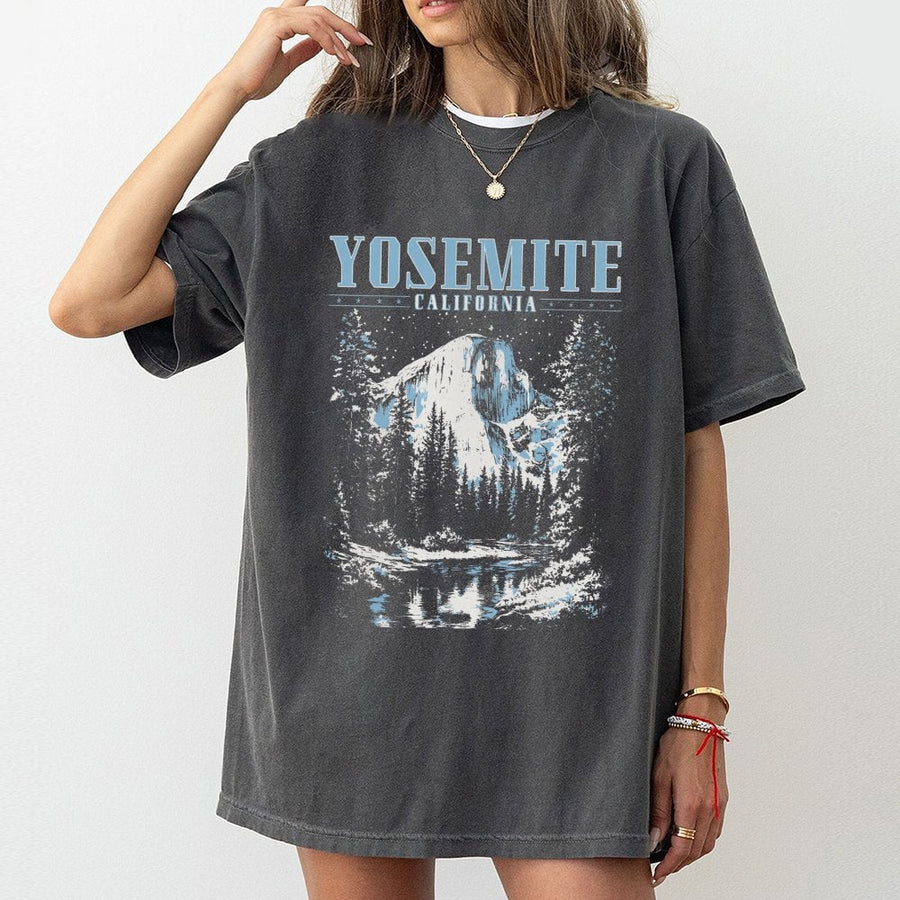 Yosemite National Park T-Shirt | Retro Half Dome Mountain Graphic | Premium 100% Cotton | Outdoors Gift for Hikers and Nature Lovers