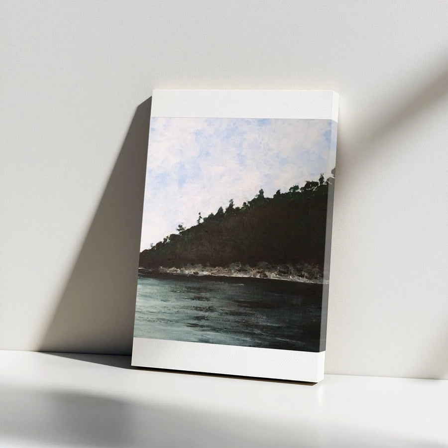 Maine Seascape Canvas Wall Art | Moody Coastal Scenery Print | Premium 1.25" Thick Canvas | Nautical Home Decor Gift for Ocean Lovers