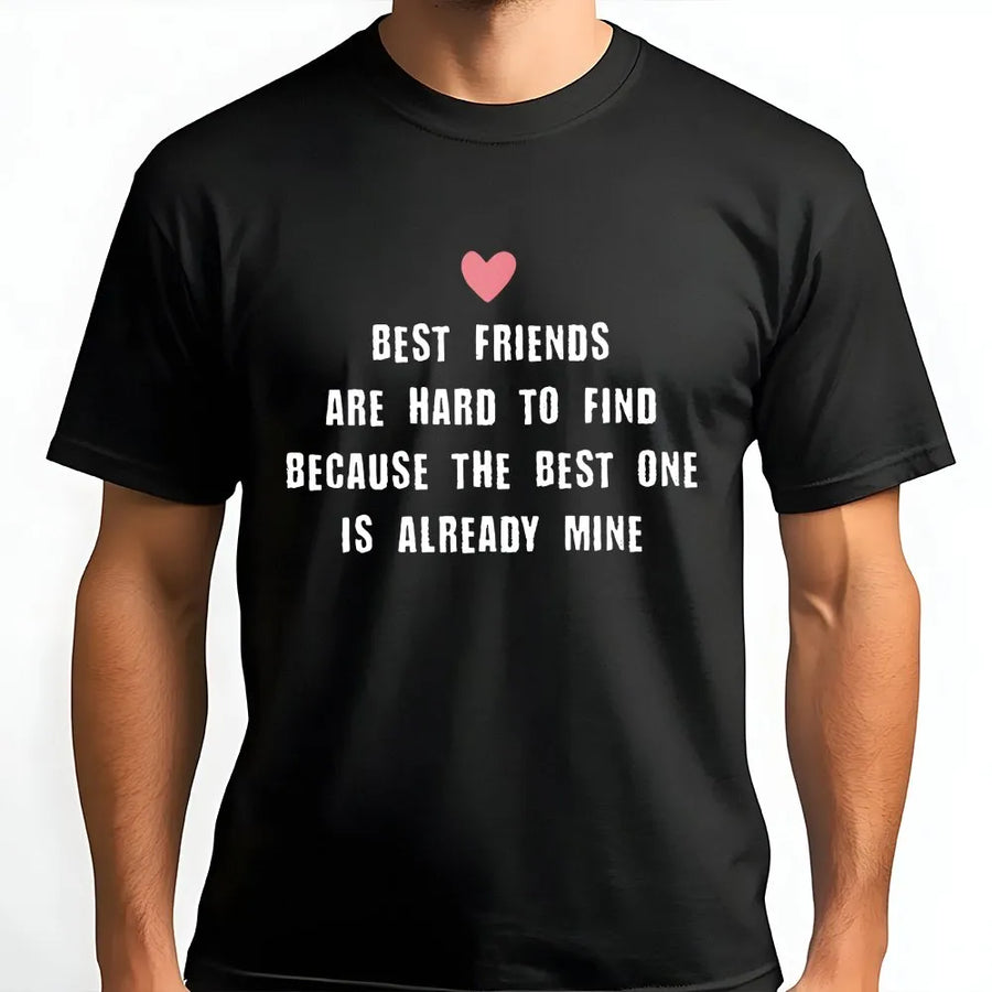 Best Friends T-Shirt | Heart Graphic Friendship Quote | Premium 100% Cotton Tee | Gift for Best Friend, Matching BFF Shirt for Adults