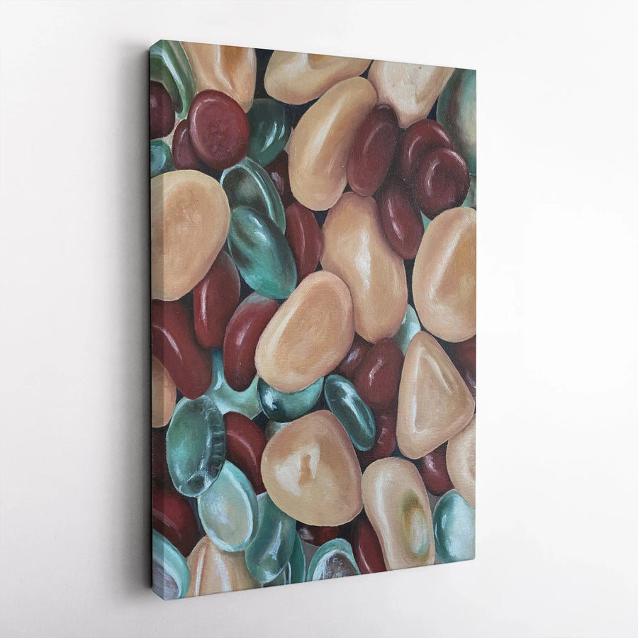 Abstract Pebble Art Canvas | Modern Smooth Stone Texture Print | Gallery-Quality Fade-Resistant Decor | Organic Home Wall Art Gift