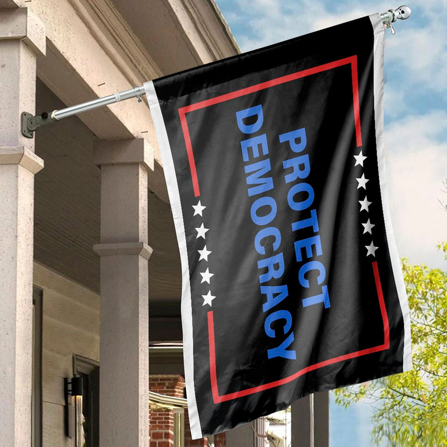 Protect Democracy House Flag | Patriotic Election Yard Banner | Premium All-Weather Polyester | Decorative Garden Sign for Expression