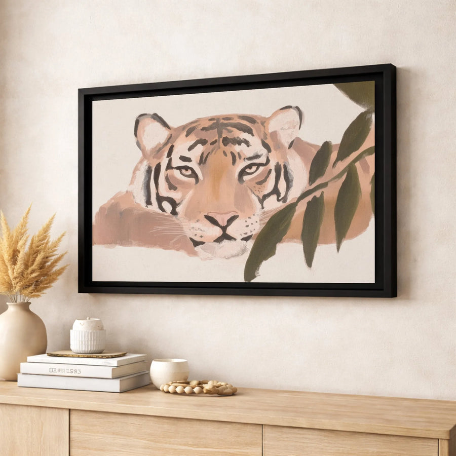 Tiger Wall Art Canvas | Modern Animal Portrait Print | Premium Fade-Resistant Gallery Wrap | Sophisticated Home Decor for Living Room