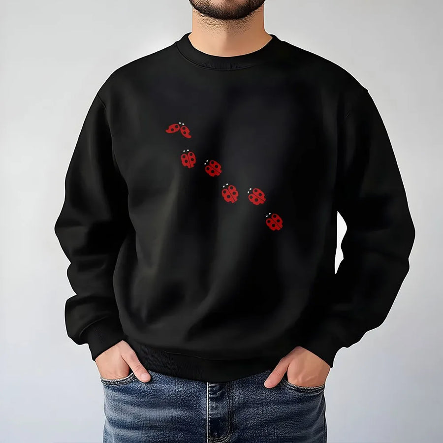 Ladybug Sweatshirt | Cute Insect Graphic Design | Soft Cotton Blend Unisex Pullover | Trendy Nature Lover Gift for Her