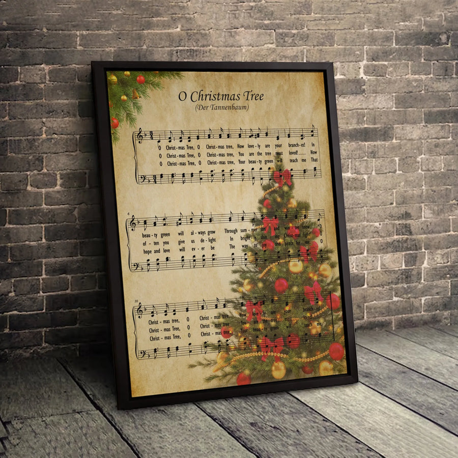 O Tannenbaum Christmas Canvas Print | Vintage Sheet Music Wall Art | Premium Gallery-Wrapped Holiday Decor | Classic Christmas Song Gift for Music Lovers