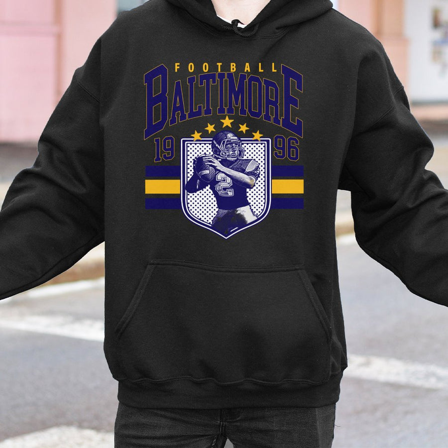 Baltimore Football Hoodie | 1996 Retro Vintage Sport Graphic | Soft Cotton-Blend Premium Quality | Gift for Football Fans and Maryland Sports Lovers