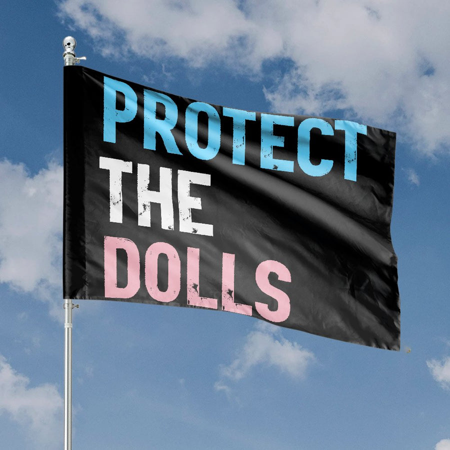 Protect The Dolls Flag | Trans Rights Garden Banner | Durable Weather-Resistant Polyester | Outdoor LGBTQ Home Decor Gift