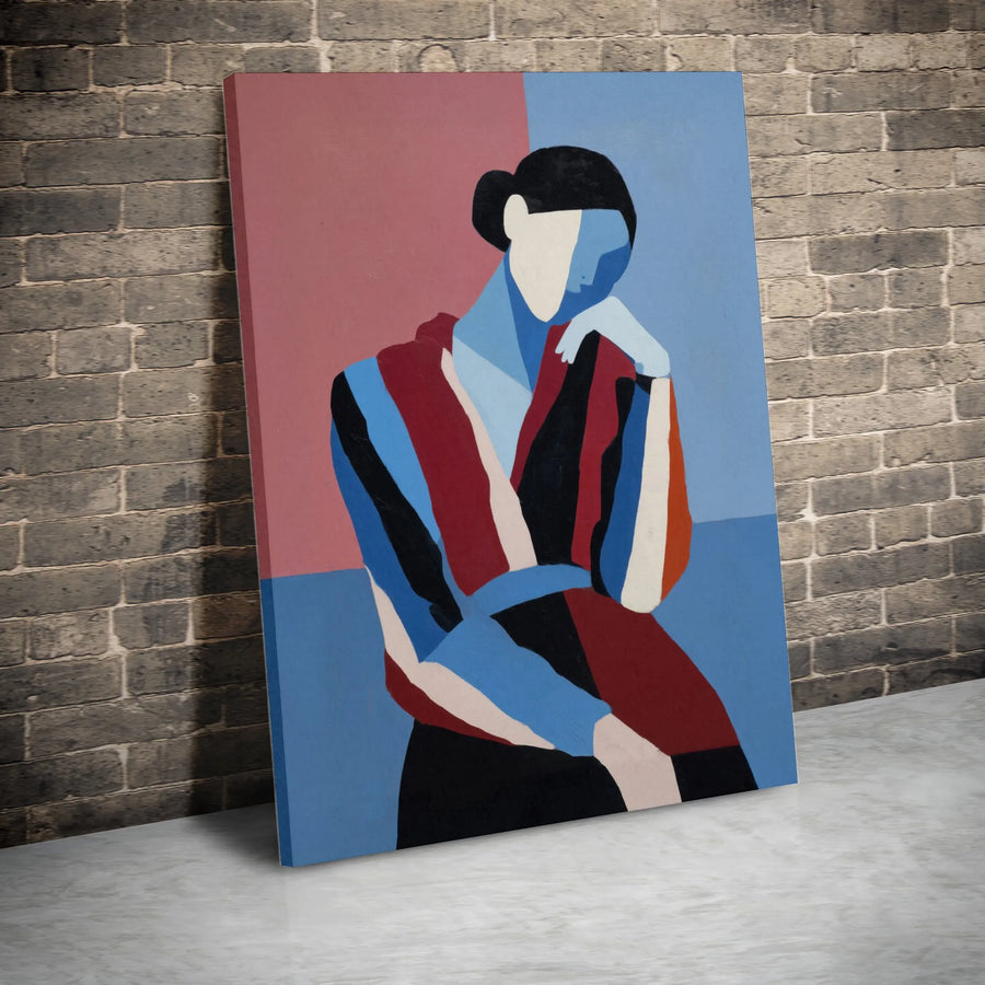 Abstract Woman Canvas Print | Modern Cubist Female Portrait | Premium Gallery Wrapped Canvas | Modern Living Room & Office Decor Gift