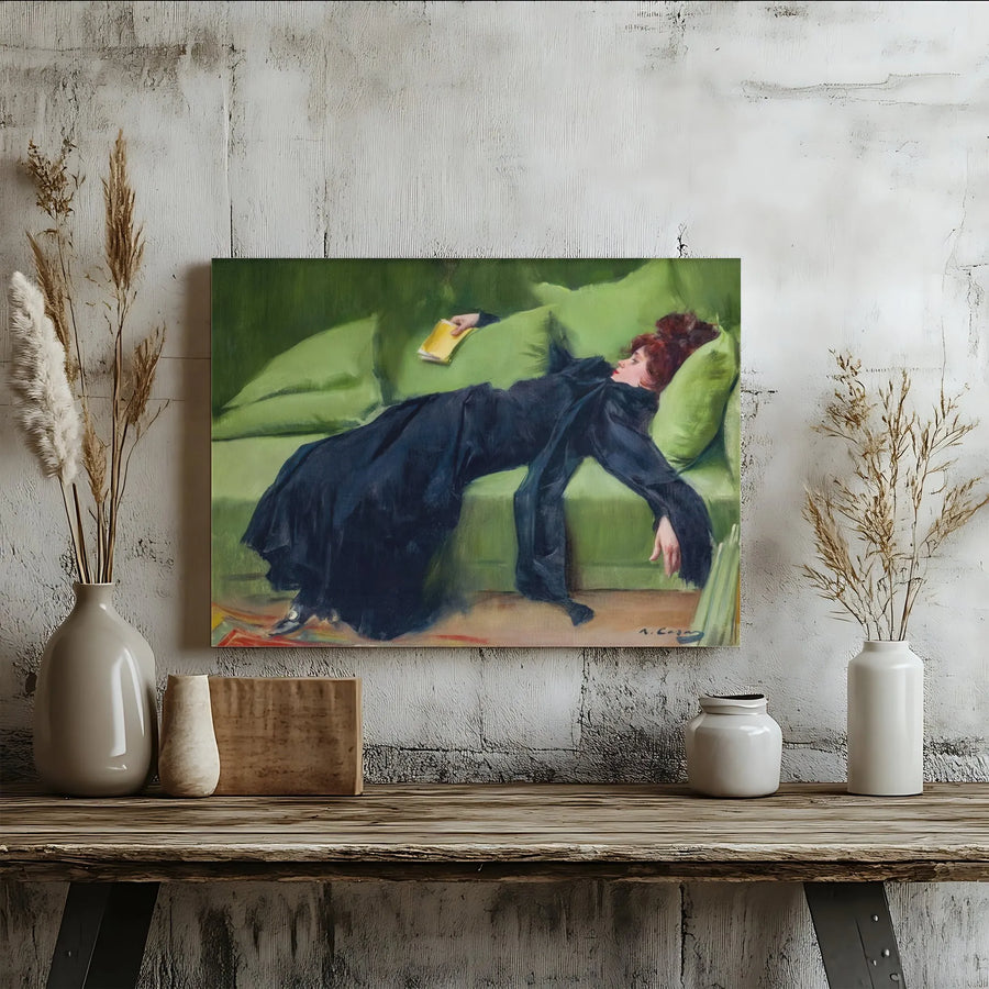 Ramon Casas Decadent Young Woman Canvas Print | After The Ball Fine Art | Gallery Quality 1.25 Inch Wrap | Impressionist Home Decor Gift