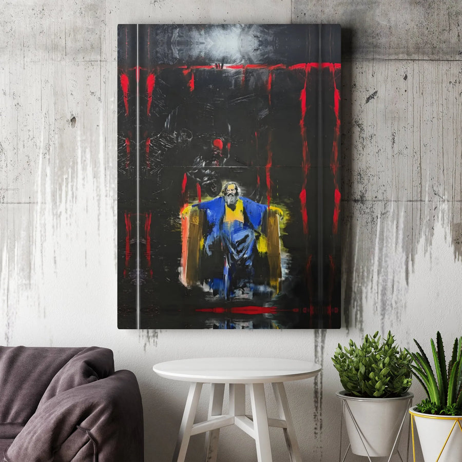 Dark Abstract Canvas Art | Gothic Sage Philosopher Portrait | Premium Thick Gallery Wrap | Collector's Moody Home Decor Gift