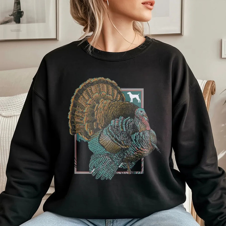 Wild Turkey Hunting Sweatshirt | Vintage Wildlife Illustration | Premium Cotton Blend | Gift for Hunter & Outdoorsman