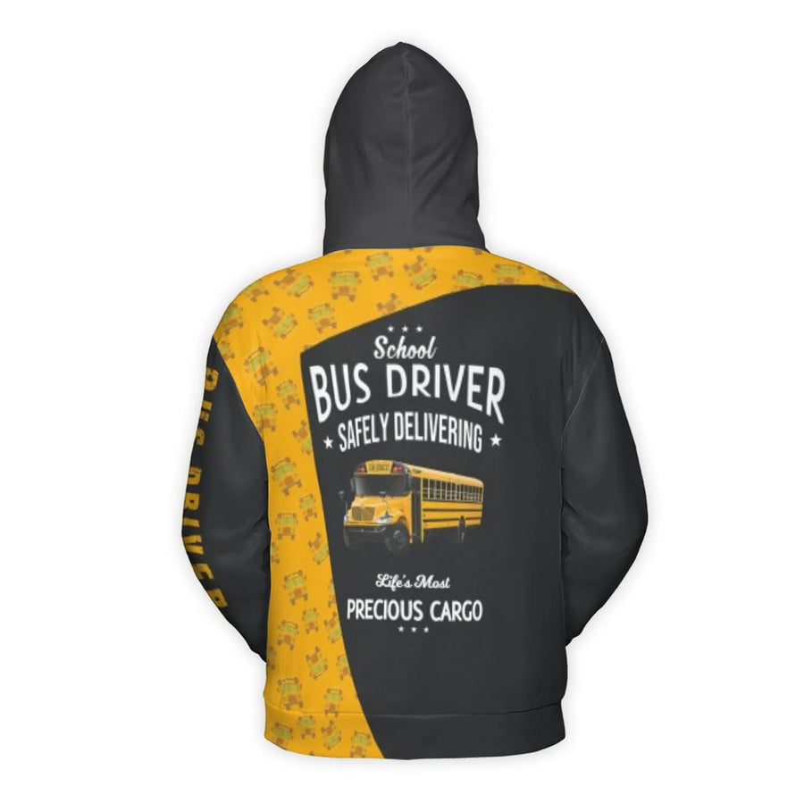 School Bus Driver Hoodie | Precious Cargo Graphic Print | Premium Polyester Fleece | Gift For Driver Appreciation